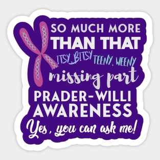 Prader Willi Awareness Sticker